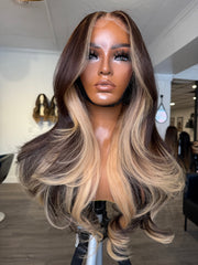 Middle Part Brown/Blonde 22"