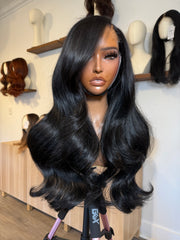 Side Part Black 24"