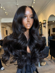 BF #4 Black Middle Part 24”